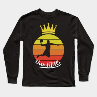 Retro vintage dunking basketball king Long Sleeve T-Shirt